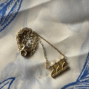 GoldPlated18k Angel Number Necklace - Dimond 222 Pendant